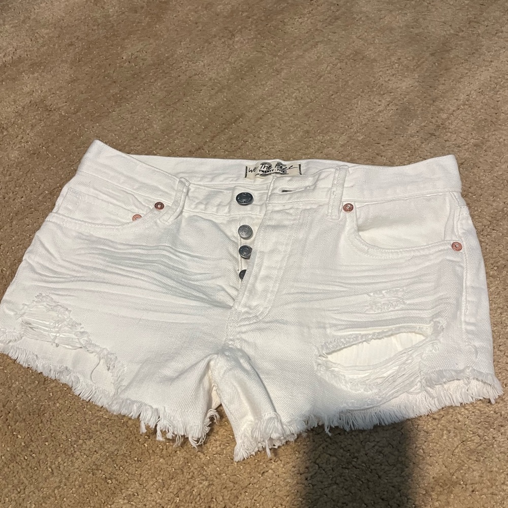 Free people white Jean shorts